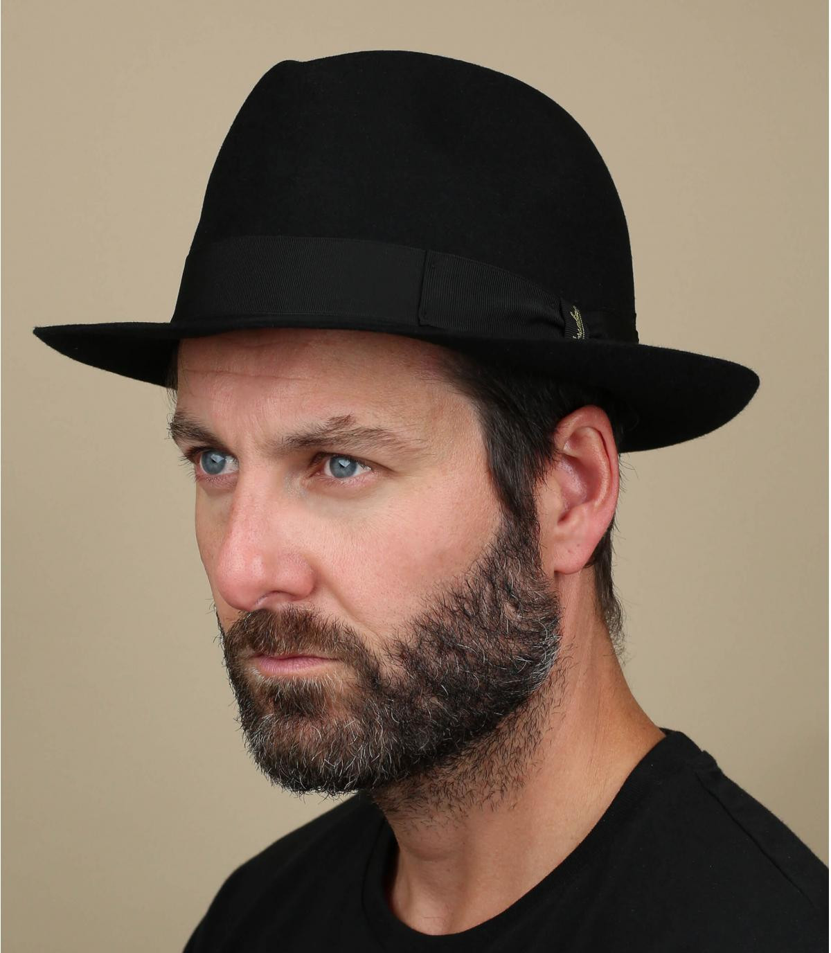 black felt hat for men Marengo black fur felt hat